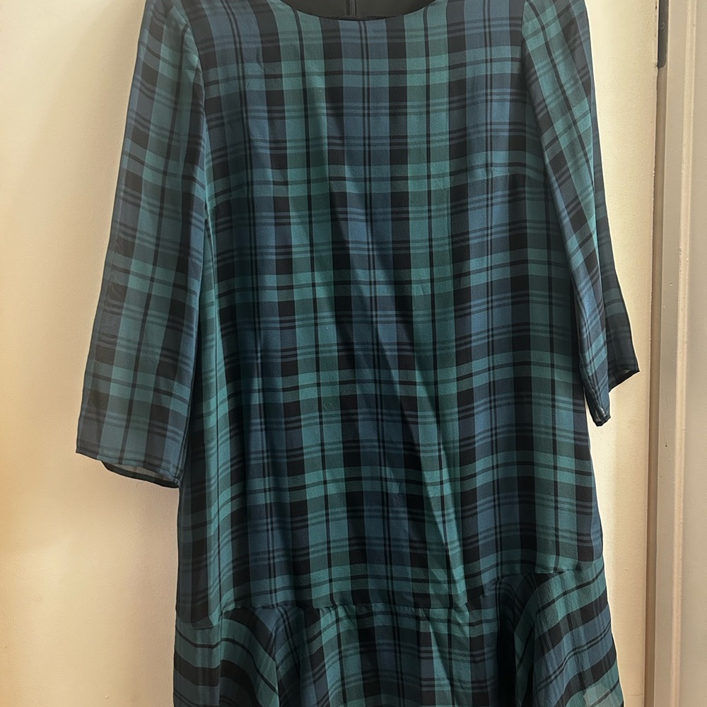 Plaid Green and Black Dress